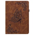 Miniatyrbild 5 av 5: Kompatibelt Fodral för Lenovo Tab K11 Plus Fjäril Blomma Tryck PU Läder Tablet Skydd med Kortfack Brown
