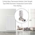 Miniatyrbild 3 av 5: 3/4 tum Mässing Termostatisk Radiatorventil Rak Typ Dn20 Automatisk Temperaturkontrollventil Fl