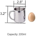 Miniatyrbild 2 av 4: Teacup Rostfritt Stål Dubbelvägg Mugg 220ml Dricka Te Kaffe Varm Soppa Set