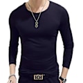 Miniatyrbild 1 av 5: Polo med hög krage för män, enfärgad, smal, elastisk, tunn, pullover, vår, höst, underkläder, polotröja, herrstickad blus, baströja, topp Black 3 M
