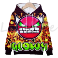 Miniatyrbild 1 av 5: Angry Geometry Dash Hoodies för barn, Tecknad Spel Tröjor för barn, 3D-tryckt Hoody, Pullovrar för flickor och pojkar Orange 140