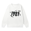 Pikkukuva 1 / 2: Taylor Swift laulaja Taylor Swift 2D samettiprintillä varustettu naisten pyöreäkauluksinen collegepaita White XL