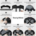 Miniatyrbillede 4 af 5: Sort Dobbelt Skulderstøtte Rotator Cuff Arm Smertelindring Varm Terapi Til Mænd Og Kvinder Fleksibel