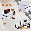 Miniatyrbillede 5 af 5: Sushi Tog Roterende Sushi Legetøjsbane Transportbånd Roterende Bord Børne Mad Tog Sæt DIY Sushi Fremstilling
