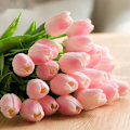 Miniatyrbillede 2 af 5: 10 stk. Kunstige tulipanblomster i pulver, falske blomster i latexmateriale, ægte berøring, bryllupsværelse, familiehotel, fest, indendørs studieværelse, gør-det-selv dekoration
