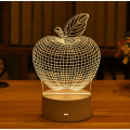 Miniatyrbillede 1 af 5: Romantisk Kærlighed 3D Akryl LED Lampe til Hjemmet Børns Natlys Bordlampe Julefrokost Dekoration Valentinsdag Sengelampe Apple