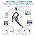 Miniatyrbild 5 av 5: Trådlöst Bluetooth 5.1 Headset för Lastbilschaufförer med Dubbla Mikrofoner och Brusreducering