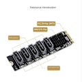 Miniatyrbillede 2 af 5: M.2 NGFF SATA til 5-Port SATA3 Udvidelseskort JM582 Master Chip med Køleplade i Aluminiumlegering