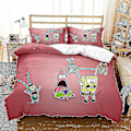 Miniatyrbilde 1 av 2: Spongebob Squarepants Serie Trykt Dynetrekk Todelt Sett Tredelt Barneroms Dekorativt Dynetrekk style 4 140*210two-piecesuit