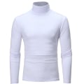 Miniatyrbillede 4 af 5: Rullekrave til mænd Ensfarvet Slim Elastisk Tynd Pullover Forår Efterår Undertøj Rullekrave Mænd Strik Bluse Base T-shirt Top ArmyGreen 2 M
