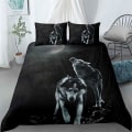Pikkukuva 1 / 3: Wo6 Susi 3D-painettu pussilakanasetti, sisältää pussilakanan, peittopussin ja tyynyliinan US TWIN 173x218cm