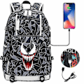 Miniatyrbillede 1 af 4: Venom Fashion Printet USB Ungdoms Skoletaske (1-4) Color-6