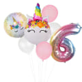 Miniatyrbillede 1 af 5: Regnbue Enhjørning Ballon Nummer Folie Globos Børn Pige 1. Enhjørning Fødselsdagsfest Number6 set