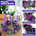 Miniatyrbilde 2 av 5: Advent Krans Lysestake for Juledekorasjoner - Holder 4 Lys