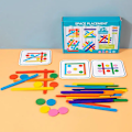 Miniatyrbillede 3 af 5: Regnbue Stav Puslespil Seks Farver Stave DIY Intelligens Spil Pædagogisk Intelligens Montessori Legetøj Træ Hjernevrider Legetøj A