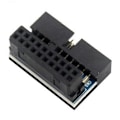 Pikkukuva 3 / 5: USB 3.0 -sovitin, musta, USB 3.0 20Pin uros-naaras L-käännös oikea kulma virtasovitin emolevy Dow