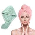 Miniatyrbilde 5 av 5: Hårhåndklehatt for kvinner, hurtigtørkende mikrofiberhåndklehette, badehodeplagg, solid håndklehette, superabsorberende turbanhårhåndkle pink