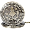 Miniatyrbilde 5 av 5: Alice i Eventyrland-tema 3D Bronse Effekt Dame Quartz Lommeur Halskjede - På 32\" Tommer / 80cm Kjede
