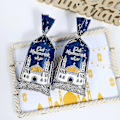 Miniatyrbilde 3 av 5: 100 stk. Eid Mubarak Gaveposer, Blå Gull Ramadan-tema Trykte Eid Mubarak Festgodteposer med Twist Ties