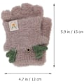Miniatyrbild 4 av 4: Fliphandskar i plysch för damer Faux Fur Halvfingerhandskar Fingerlösa handskar Vantar Utomhushandskydd för barn Flickor (beige)