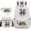 Miniatyrbild 1 av 5: Super Mario 3 st/set Barnryggsäck Pojkar Skolväska Tillbaka till Skolan Present Dark Grey 16 Inches