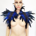 Pikkukuva 1 / 5: Höyhenbolero Höyhen Huivi Tekokaulus Olkapäähuivi Cape Goottilainen Kaulus Nauhoilla Cosplay Pukujuhlat Huivi Naisille Lace Blue