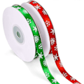 Miniatyrbilde 1 av 5: 22 Meter Sateng Julebånd God Jul Grosgrain Bånd for Dekor og Gaveinnpakning
