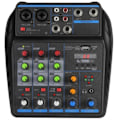 Miniatyrbillede 1 af 5: 4-kanals Audio Mixer Mini Lydmixer Bluetooth 48V Strømforsyning til Musik DJ Optagelse Ka