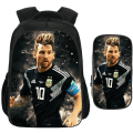Miniatyrbillede 1 af 5: 16\" Fodboldstjerne Messi Ronaldo Skoletaske Light Green 16 Inches
