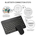 Miniatyrbilde 5 av 5: 10 tommers Bluetooth-tastatur Oppladbart Ultratynt Trådløst Mus- og Tastatursett for Android-nettbrett C