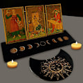Pikkukuva 2 / 5: 2/4 kpl puinen tarot-korttiteline noitien ennustustyökalujen esittelyteline alttarille N4