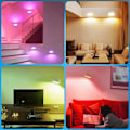 Pikkukuva 4 / 5: Ladattava 360° kääntyvä LED-seinävalaisin RGB-värien vaihdolla, 5 kirkkaustasoa, kosketus- ja kaukosäädin