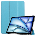Miniatyrbillede 1 af 5: Kompatibel med iPad Air 11 (2025) / (2024) Etui PU Læder Beskyttende Tri-Fold Stand Smart Cover Azure