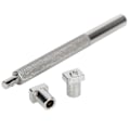Miniatyrbilde 5 av 5: 36 stk. Lærstempel Mønster Tall Alfabet Punts Gravering 1 stk. Håndtak Håndverk DIY Verktøy 3,5 mm