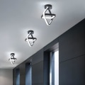 Miniatyrbilde 2 av 5: LED Taklampe, Moderne Svart Lysekrone Lampe 22w Firkantet Korridor Taklampe For Korridor Balkong, 3000k Varmt Hvitt Lys, Diameter 22cm