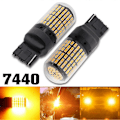 Pikkukuva 2 / 5: 2X 7440 Canbus Super Kirkas Virheetön LED Polttimo T20 W21W 144 SMD Peruutusvalo Takavalo Suuntavilkkuun