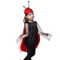 Pikkukuva 3 / 4: Lasten Tyttöjen Punainen Leppäkerttu Viitta Antenni Hattu Vaatteet Juhlat Lapsille Cosplay Halloween Asu M
