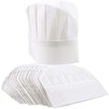 Miniatyrbild 1 av 5: 20-pack Papperskockhattar för Barn, Vuxna, Justerbar Vit Kökshuva Storpack
