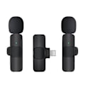 Miniatyrbillede 2 af 5: K9 Trådløs Lavalier Mikrofon 2 x Sender med Lightning Receiver Smart Støjreduktion Bærbar 2.4GHz BT Mic til Live-stre