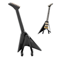 Miniatyrbillede 3 af 5: Elektrisk Guitar Model Sort Mini Musikinstrumenter Samling Gave Ornamenter 14cm