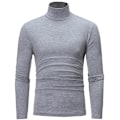 Miniatyrbild 5 av 5: Polo med hög krage för män, enfärgad, smal, elastisk, tunn, pullover, vår, höst, underkläder, polotröja, herrstickad blus, baströja, topp Coffee 4 XXL