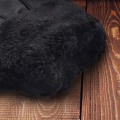 Miniatyrbild 4 av 5: Svarta vinterhandskar i äkta läder för män, pekskärm, bilkörning, dress, utomhus S-l S