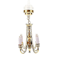 Miniatyrbilde 5 av 5: 1:12 Mini 4 Arm Taklampe Lysekrone LED Lampe Vegglampe Modell Hjemmeinnredning Dekorasjon