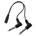 Miniatyrbillede 2 af 5: 3,5 mm Mini 1/8 tomme Stereo Hun til Dobbelt 1/4 6,35 mm Hanstik Mono Vinkel Audio Adapter Y Spl