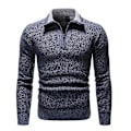 Miniatyrbilde 1 av 5: Klær For Menn Vinter Casual Gensere Menn Høst Halvhøy Krage Glidelåser Varm Fleece Pullovere Herre Tykk Varm Strikket Genser Khaki XL
