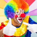 Miniatyrbild 5 av 5: Regnbåge Clown Kostym Peruk Svamp Näsa Prickar Fluga Vita Handskar Clown Set för Cosplay Kläder Rekvisita