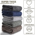 Miniatyrbild 4 av 5: 5 Par Fleece Tjocka Enfärgade Fleece Varma Vinterstrumpor för Män