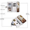 Miniatyrbillede 4 af 5: 005 Style Kompatibel til Samsung Galaxy A51 4G SM-A515, Rhombus Tekstur Wallet Style PU Læder Telefon Cover Lynlåslomme Stand Fea White