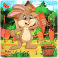 Pikkukuva 1 / 5: Uusi 20-osainen Montessori 3D-palapeli Sarjakuva Eläin Ajoneuvo Palapeli Puinen Palapeli Peli Varhaiskasvatus Lelut Lapsille Rabbit