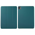 Miniatyrbild 1 av 5: Kompatibelt Fodral för iPad Pro 11 (2024) PU Läder Tri-fold Ställ Magnetisk Stängning Tablet Skydd DarkGreen